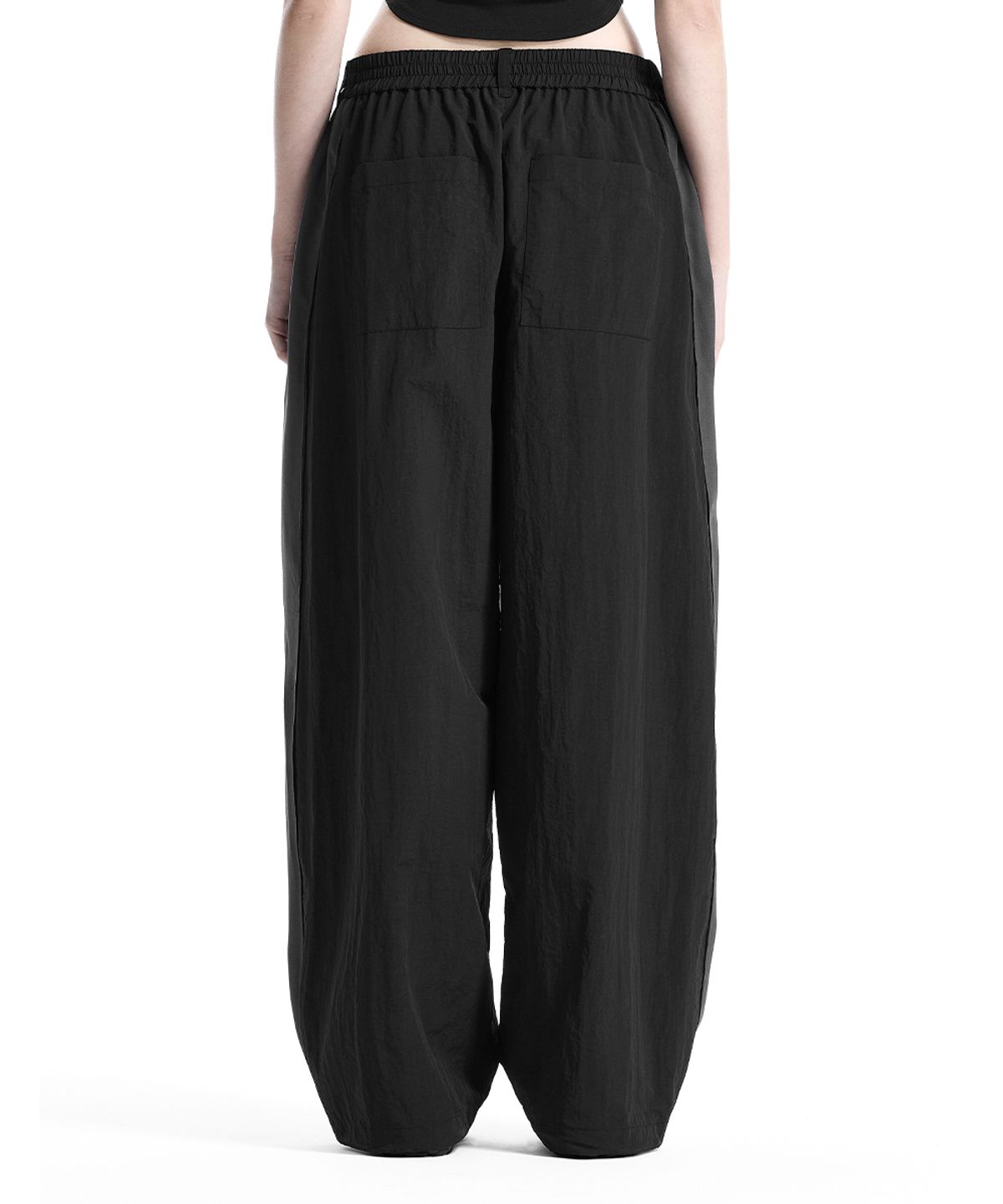 트리밍버드(TREEMINGBIRD) Linear Contrast Track Set-Up Pants [ Black ]