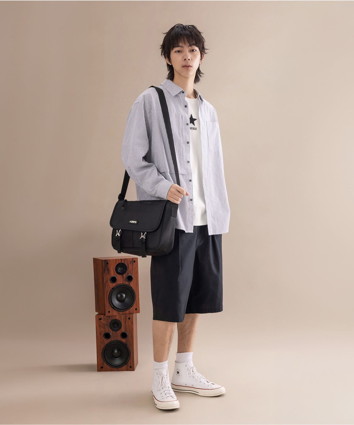 컨버스(CONVERSE) 스타 나일론 메신저 백 블랙 UA5992-023