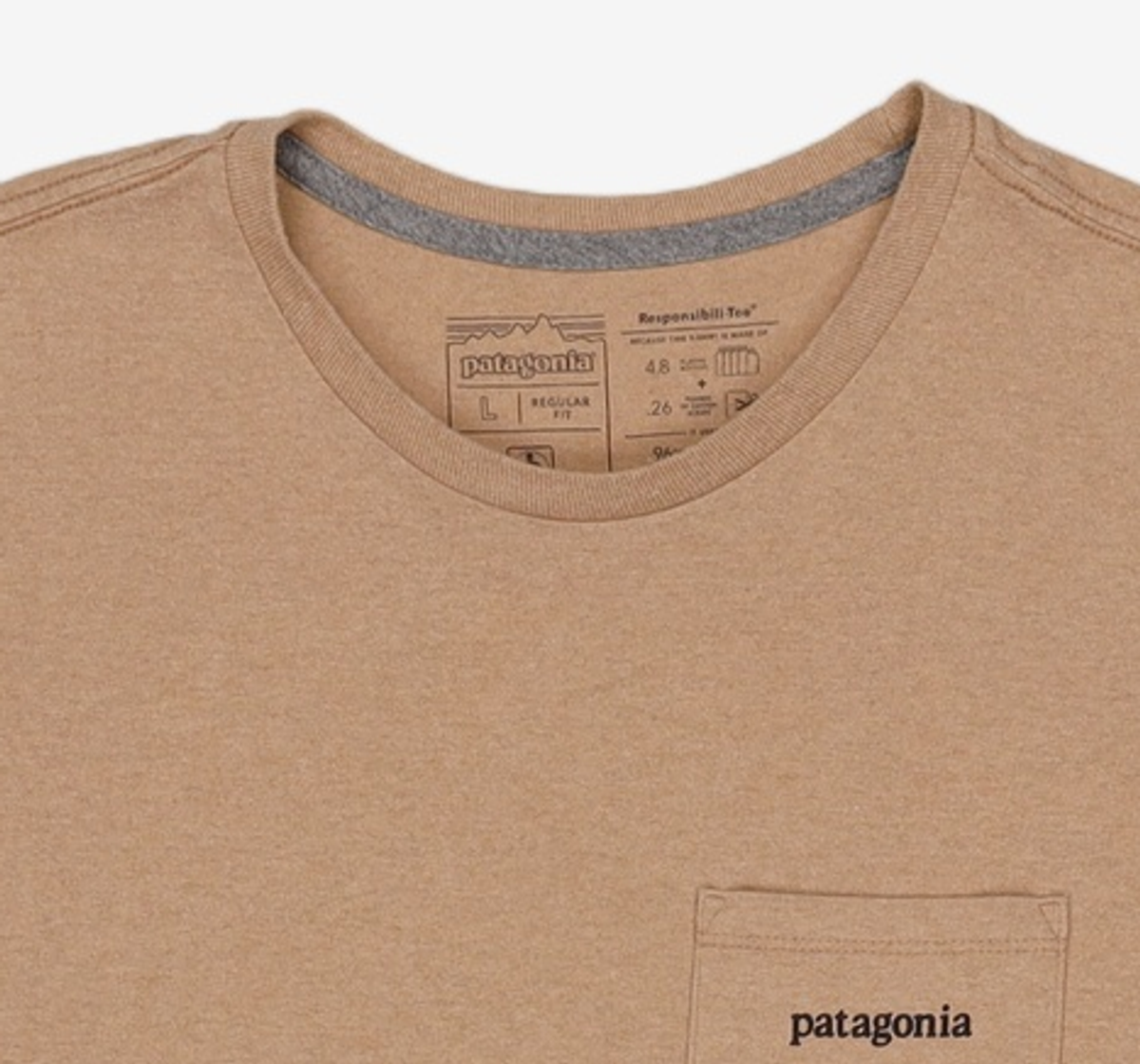 파타고니아(PATAGONIA) 라인 로고 릿지 리스판서빌리 포켓 반팔티 38511-BKWG L