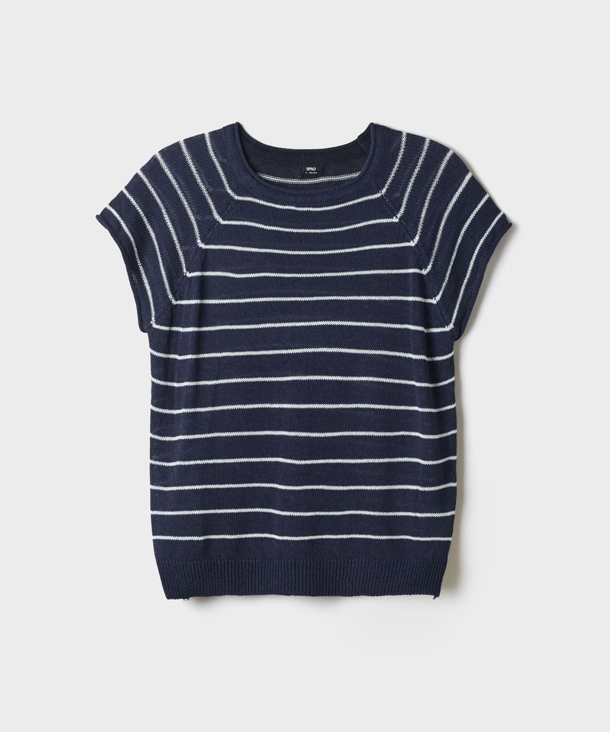 스파오(SPAO) 스트라이프 캡소매 니트_SPKWG37W05