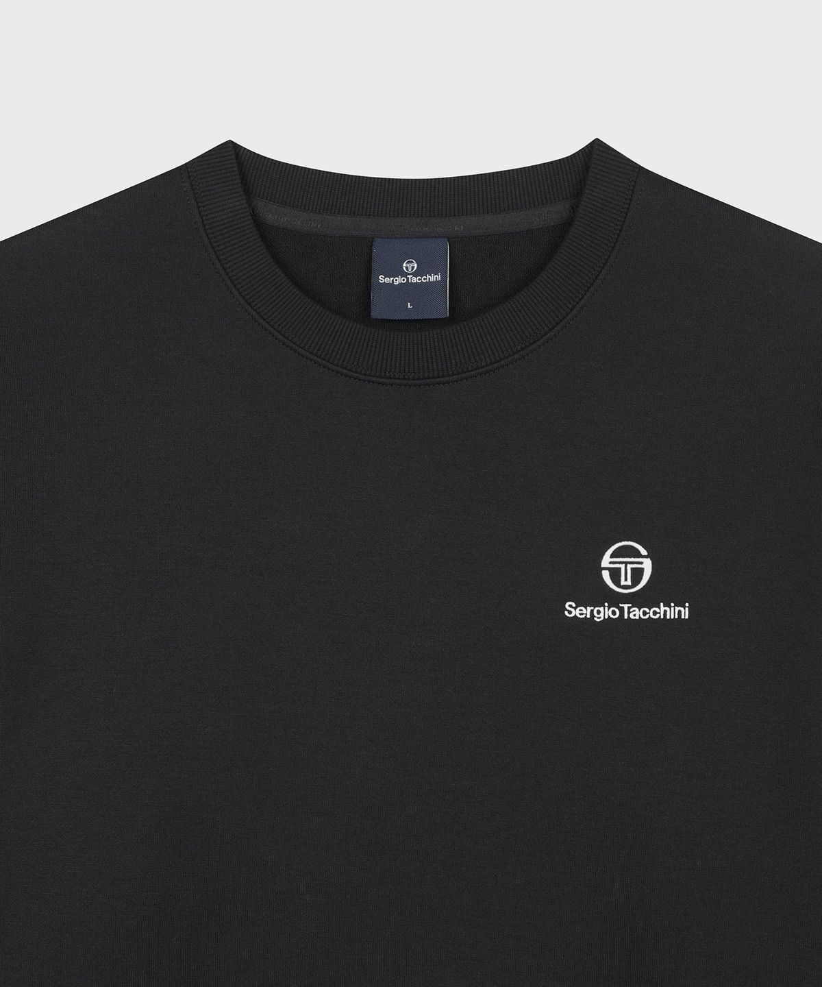 세르지오 타키니(SERGIO TACCHINI) U 버터쭈리 베이직 로고 라운드 맨투맨 (Black)