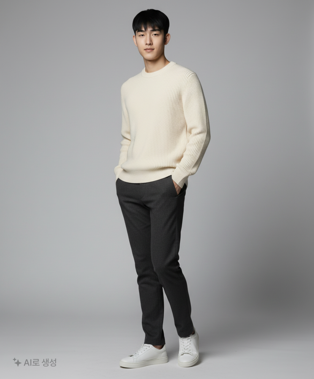 키뮤어(KIIMUIR) 23FW 워셔블 크루넥 니트_클라우드 크림 XL