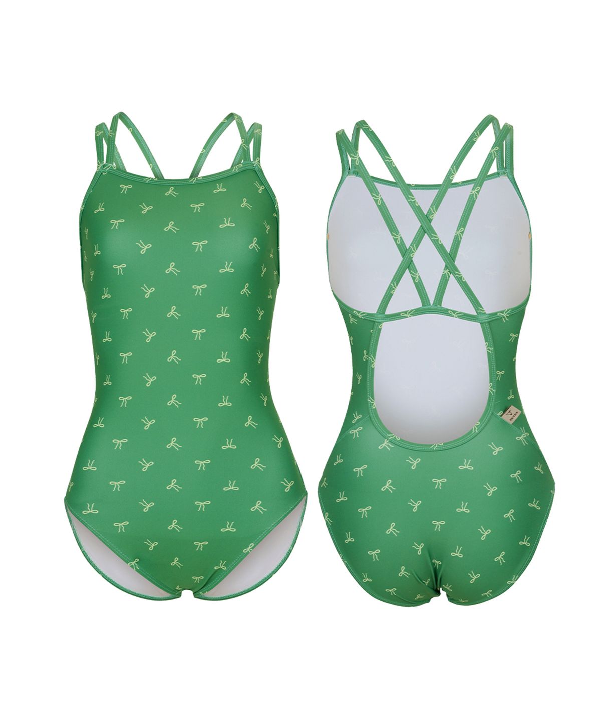 제테스(ZETES) 여성 파워쉴드 더블스트랩 크로스백 원피스 수영복 RIBBON GREEN L9A6006