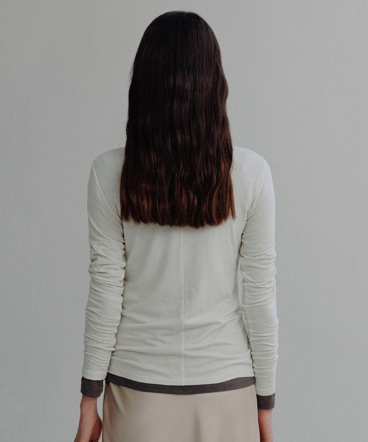 망고매니플리즈(MANGO MANY PLEASE) NILAH LAYERED TEE_IVORY