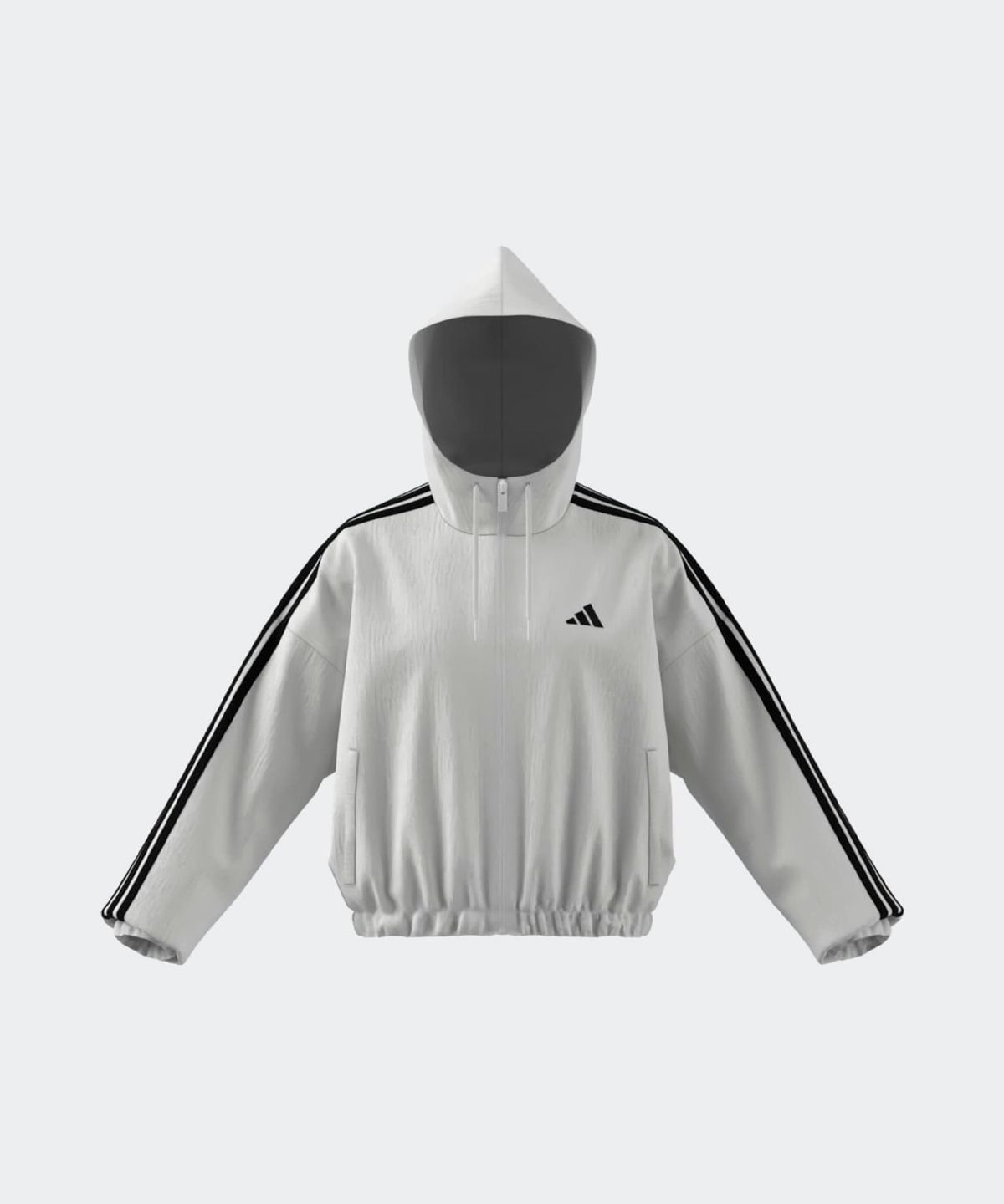 아디다스(ADIDAS) 에센셜 3-스트라이프 우븐 윈드브레이커 - 화이트:블랙 / KX0783