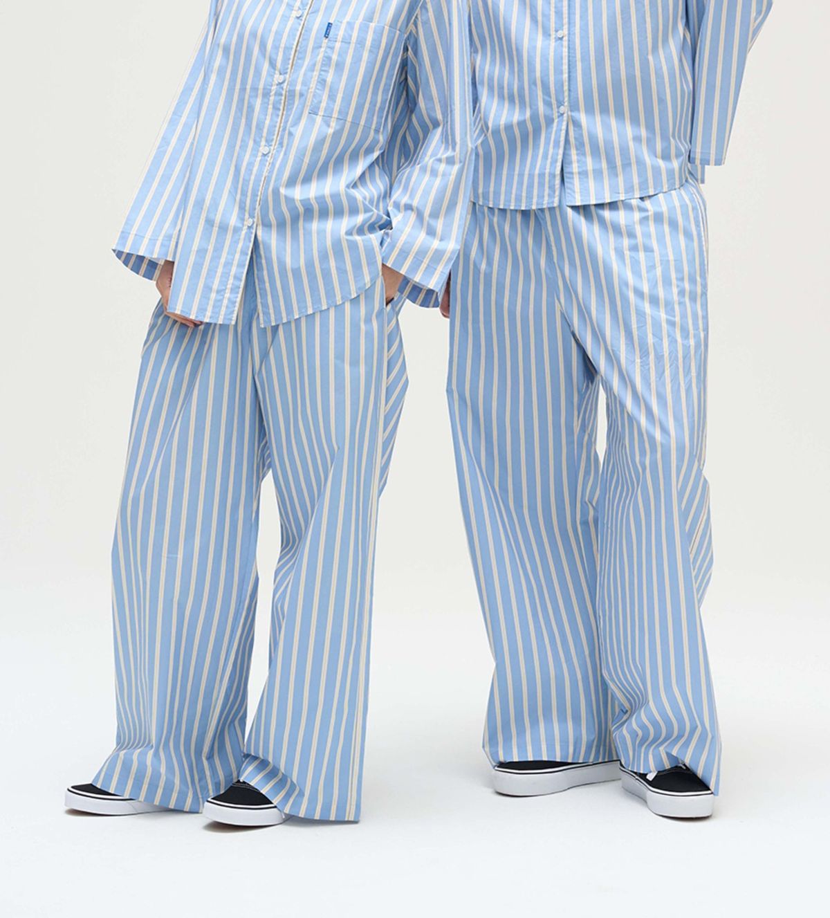 핀카(FINCA) BL107 클래식 홈웨어 파자마 셋업_블루 레이어 스트라이프 2SIZES (선물패키지포함)