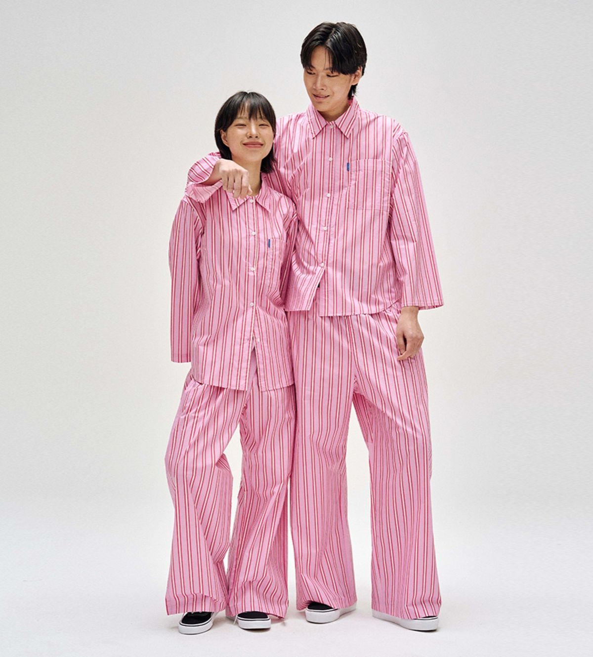 핀카(FINCA) PK104 클래식 홈웨어 파자마 셋업_플럼 핑크 스트라이프 2SIZES (선물패키지포함)