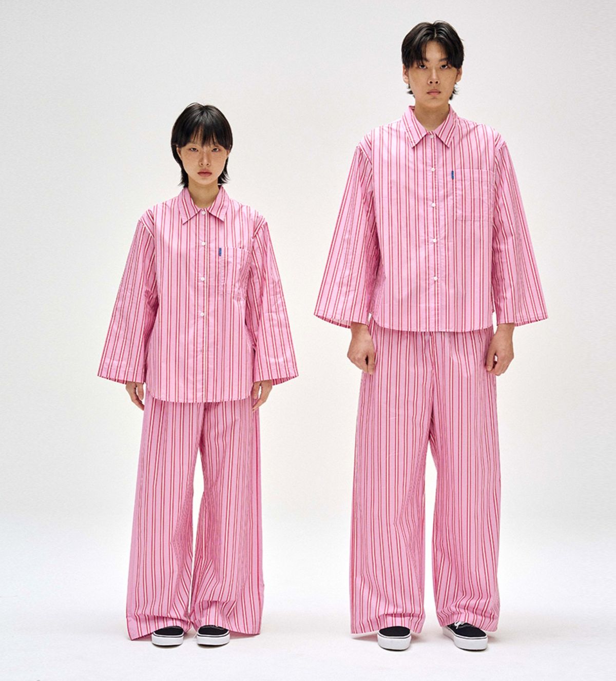 핀카(FINCA) PK104 클래식 홈웨어 파자마 셋업_플럼 핑크 스트라이프 2SIZES (선물패키지포함)