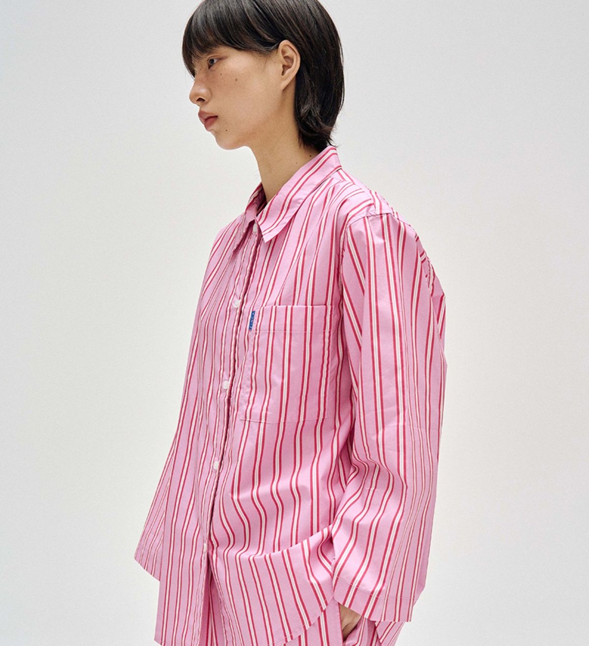 핀카(FINCA) PK104 클래식 홈웨어 파자마 셋업_플럼 핑크 스트라이프 2SIZES (선물패키지포함)