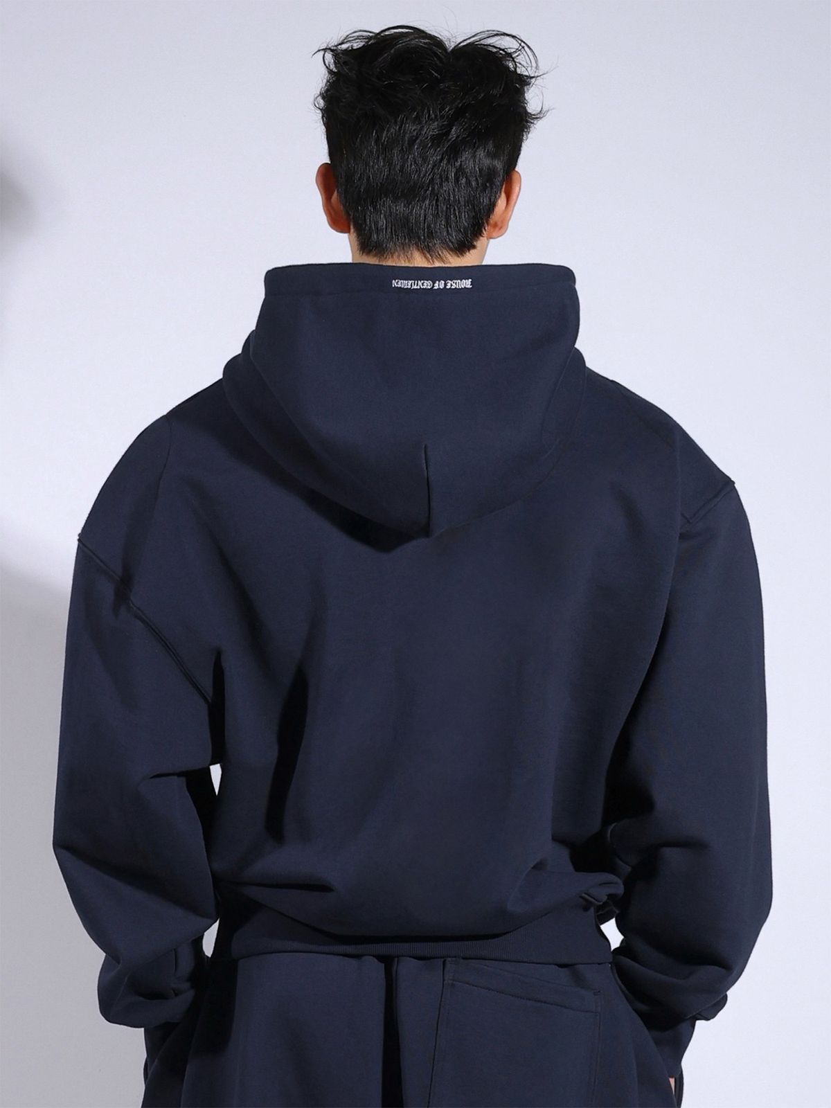 핸틀(HENTLE) 스트럭처드 숄더 런던 후디 집업 자켓(네이비)