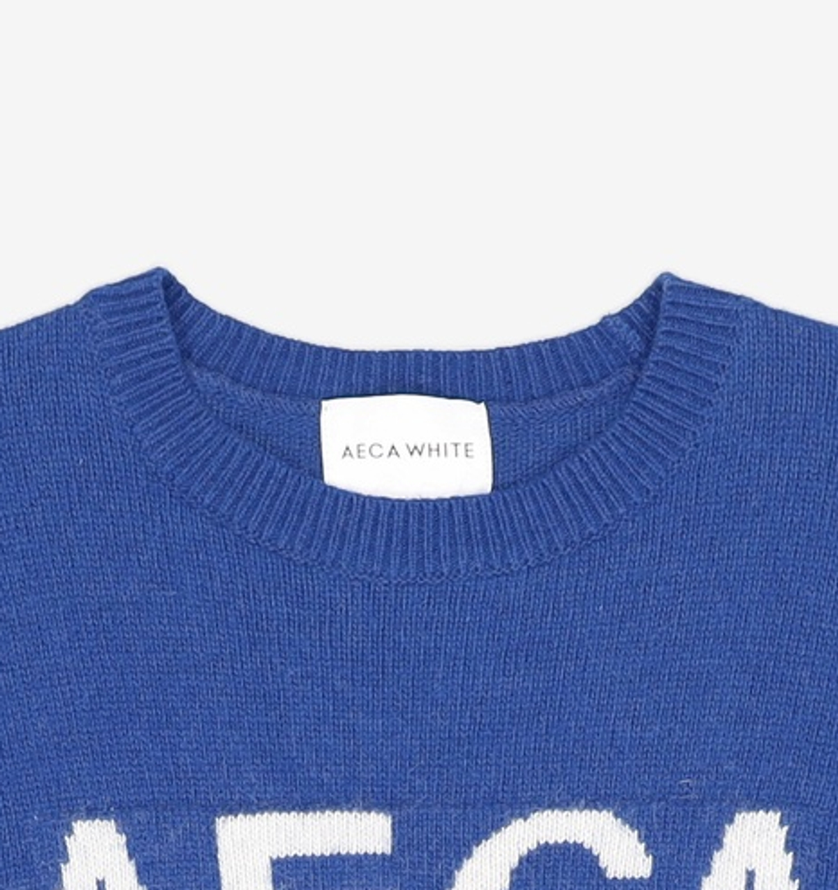 에이카화이트(AECA) AECA BIG LOGO WOOL KNIT-BLUE S