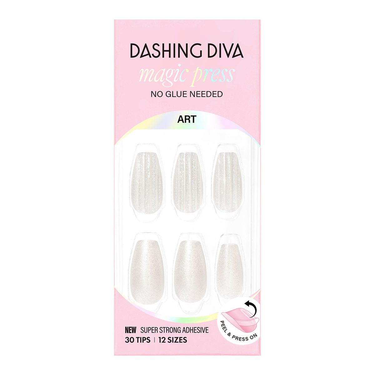 데싱디바(DASINGDIVA) 매직프레스 글라스 화이트 (코핀) 네일팁