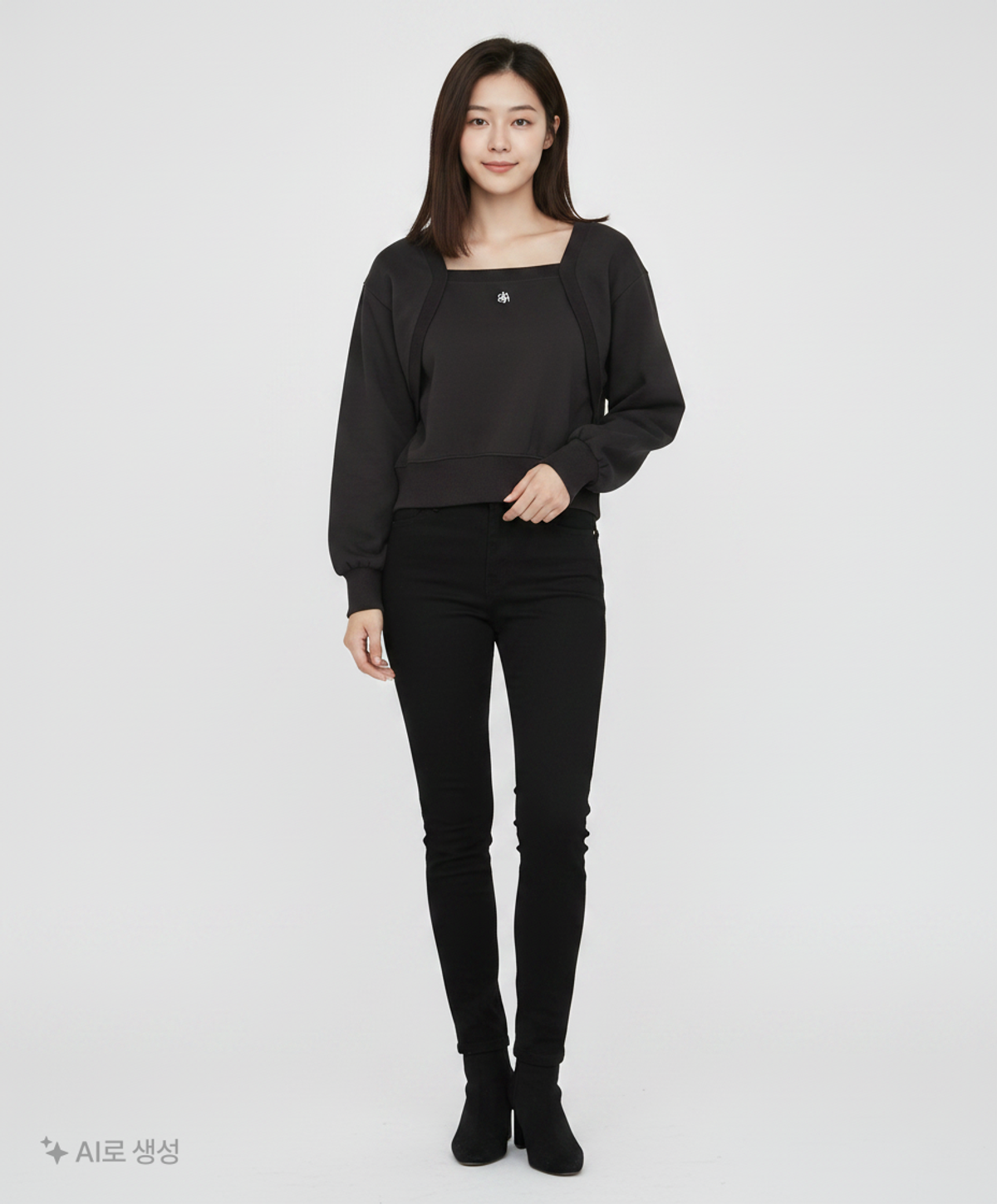 행텐(HANG TEN) 여성 볼레로 맨투맨_100(10480-131-615-12) M