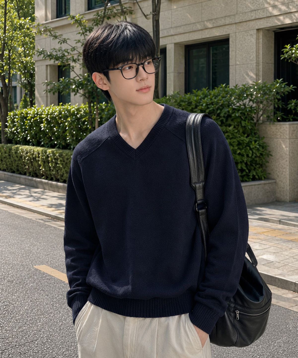 엑스오엑스(XOX) 데일리 코튼 브이넥 니트(4color)
