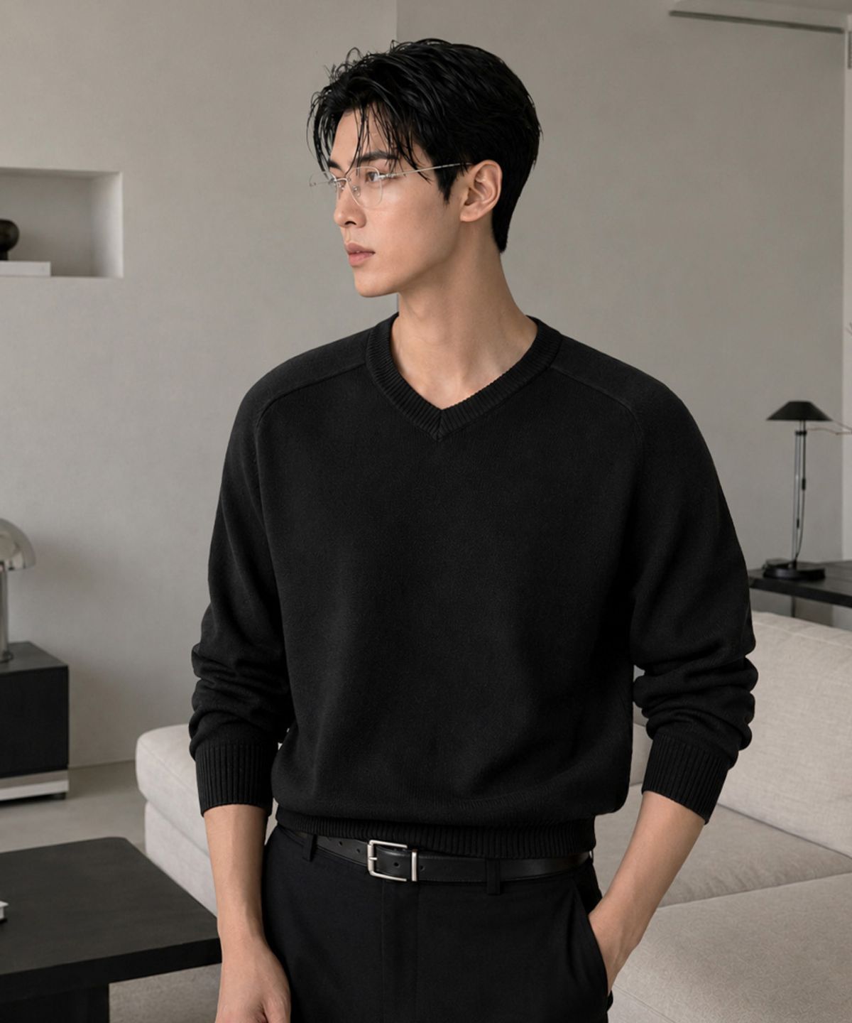 엑스오엑스(XOX) 데일리 코튼 브이넥 니트(4color)