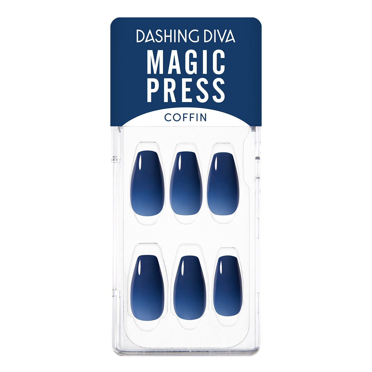 데싱디바(DASINGDIVA) 매직프레스 클리어 네이비 (코핀) 네일팁