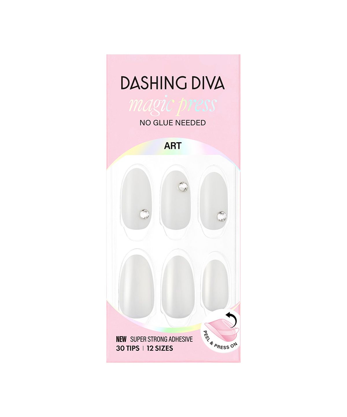 데싱디바(DASINGDIVA) 매직프레스 클리어 화이트 네일팁 (아몬드)