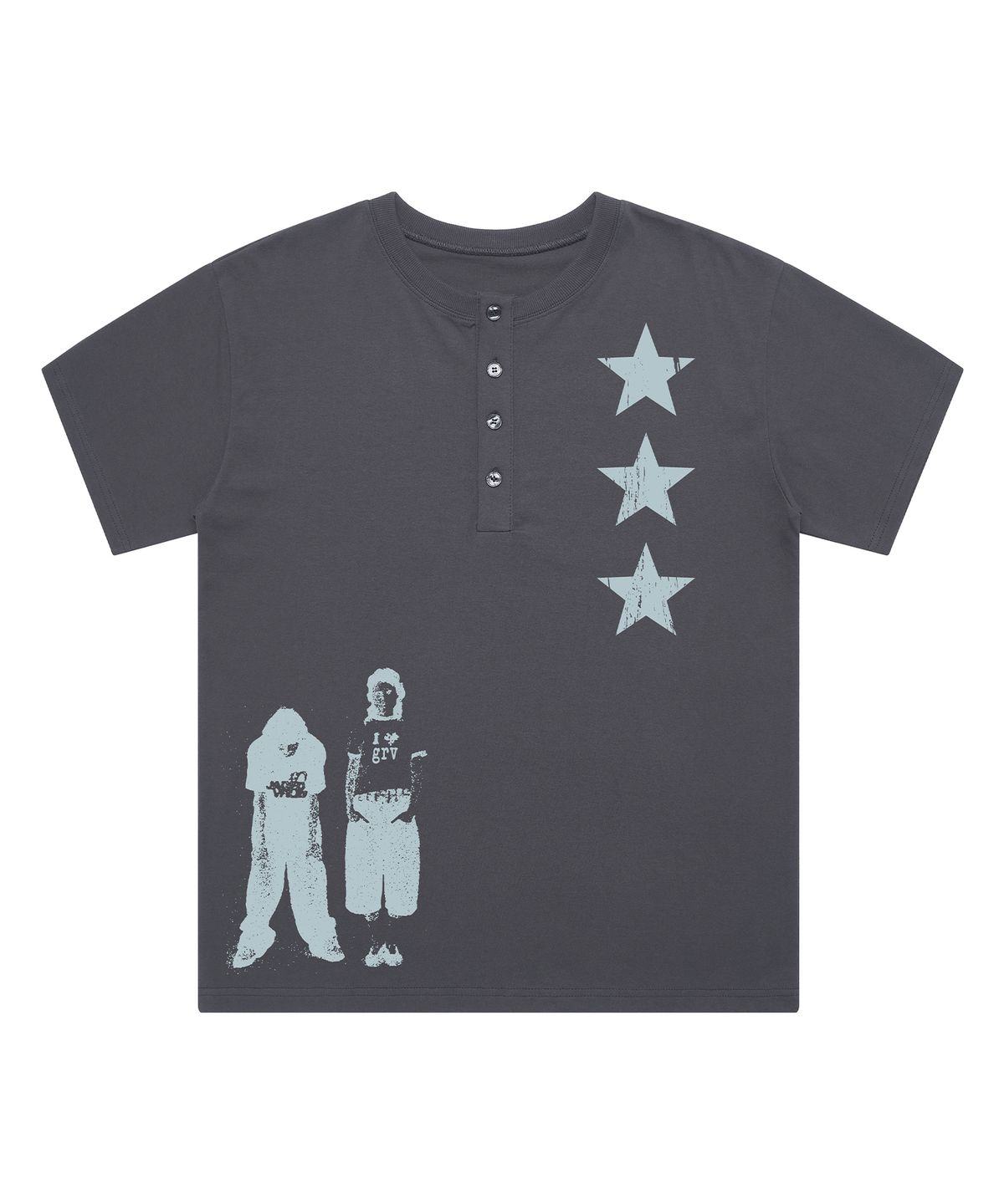 그레이버(GRAVER) [UNISEX]STAR3 헨리넥반팔티 2color