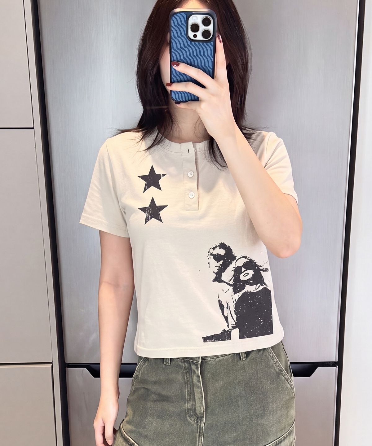 그레이버(GRAVER) [UNISEX]STAR2 헨리넥반팔티 2color