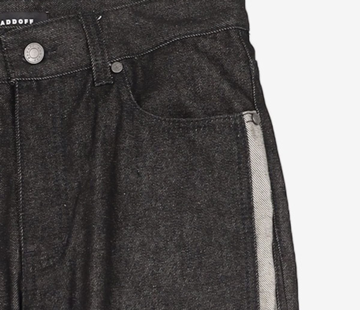 애드오프(ADDOFF) WAVE CURL LINE WIDE DENIM PANTS BLACK 48