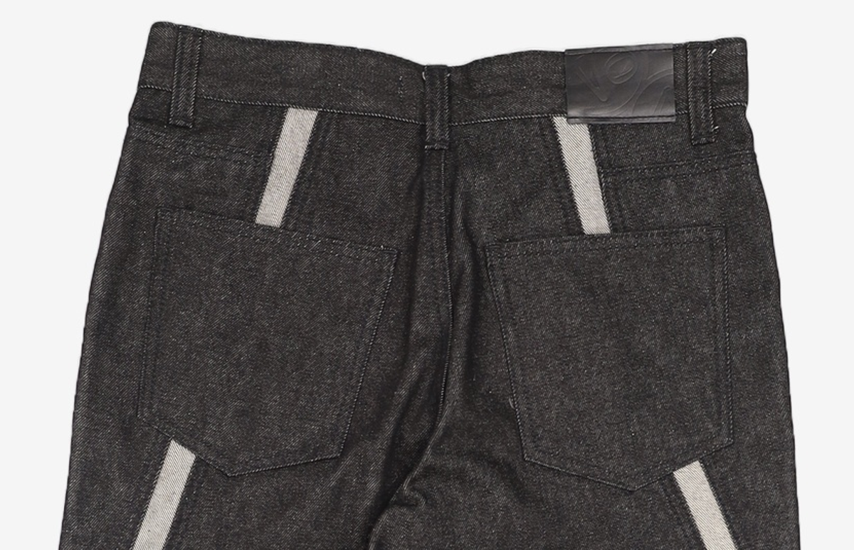 애드오프(ADDOFF) WAVE CURL LINE WIDE DENIM PANTS BLACK 48