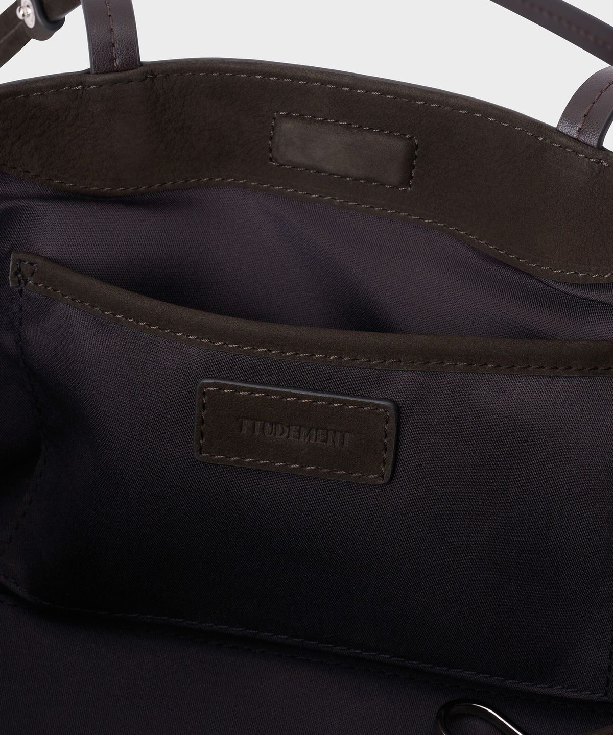 튜드먼트(TTUDEMENT) LONG HANDLE SHOULDER BAG_DARK BROWN