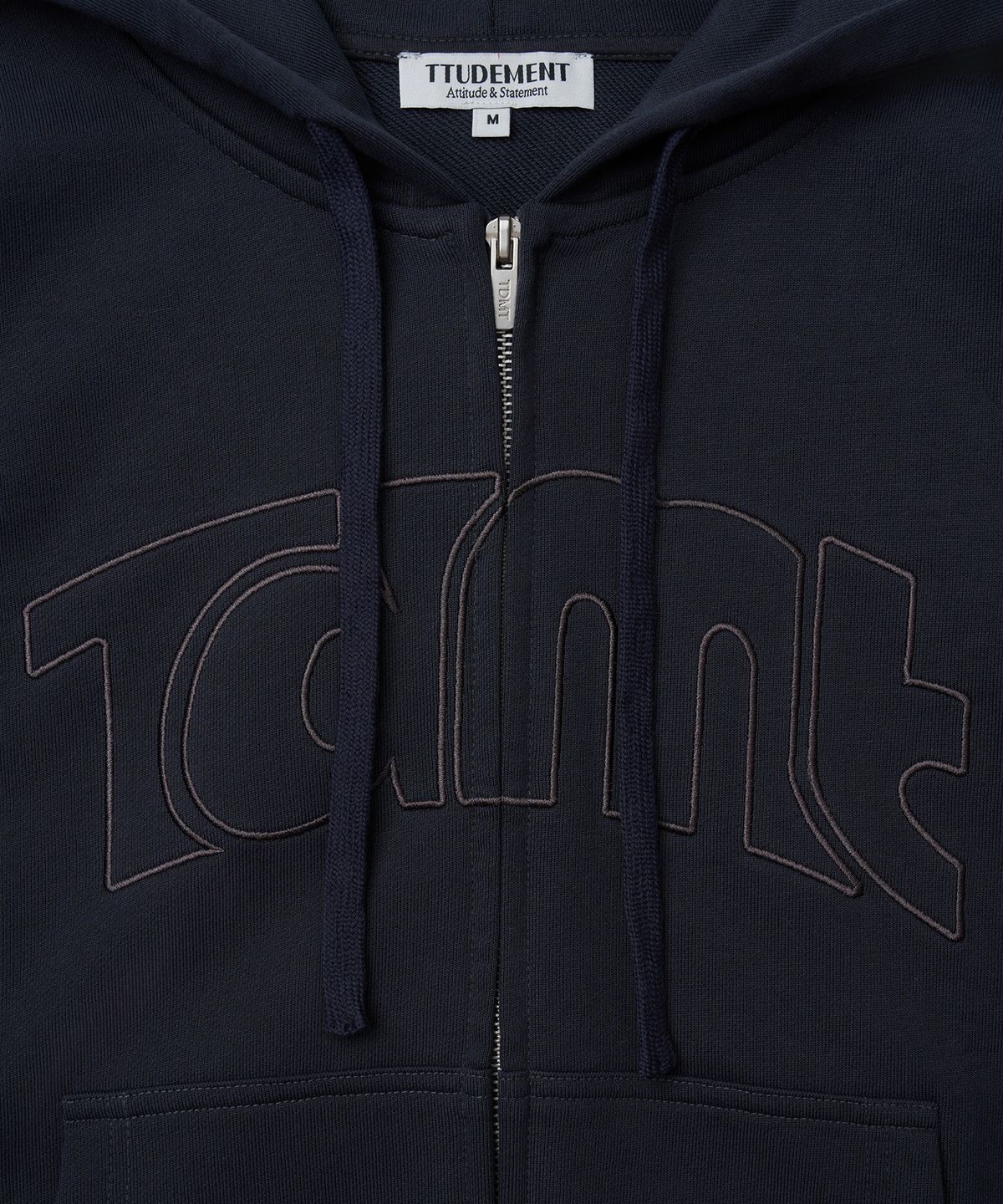 튜드먼트(TTUDEMENT) TT LOGO HOODED ZIP-UP_CHARCOAL