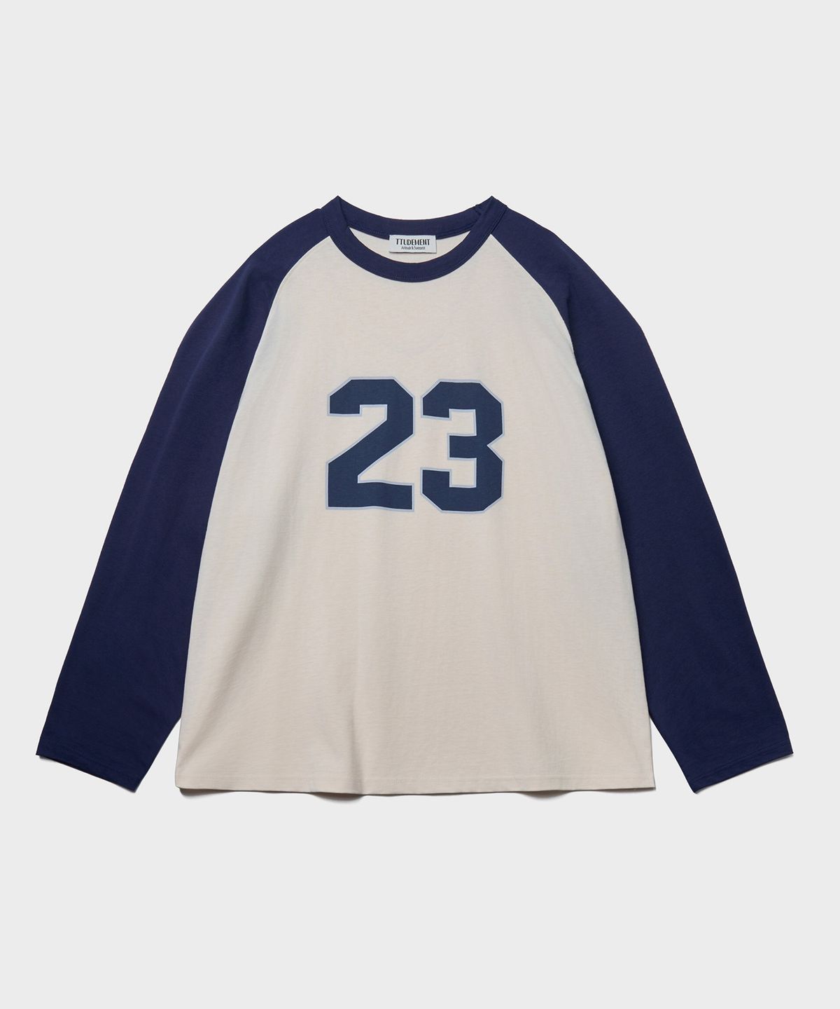 튜드먼트(TTUDEMENT) 50s RAGLAN GRAPHIC T-SHIRT_NAVY