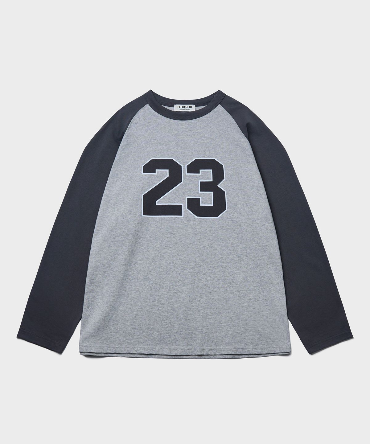 튜드먼트(TTUDEMENT) 50s RAGLAN GRAPHIC T-SHIRT_CHARCOAL
