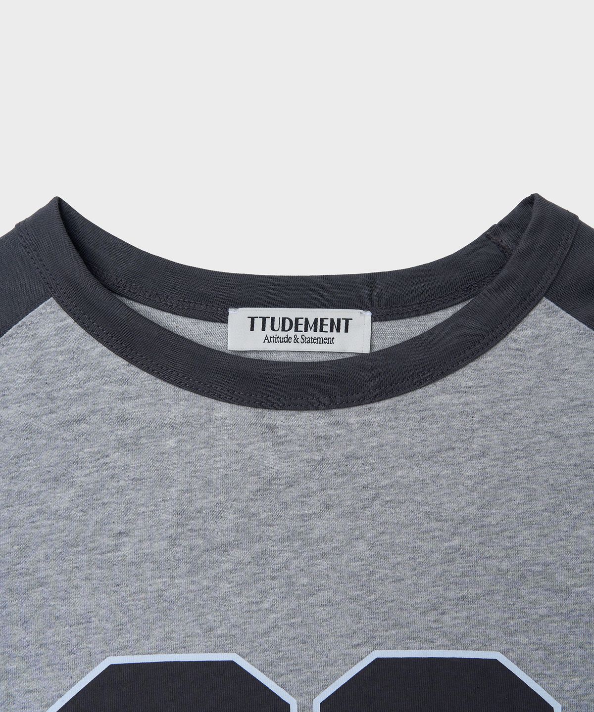 튜드먼트(TTUDEMENT) 50s RAGLAN GRAPHIC T-SHIRT_CHARCOAL
