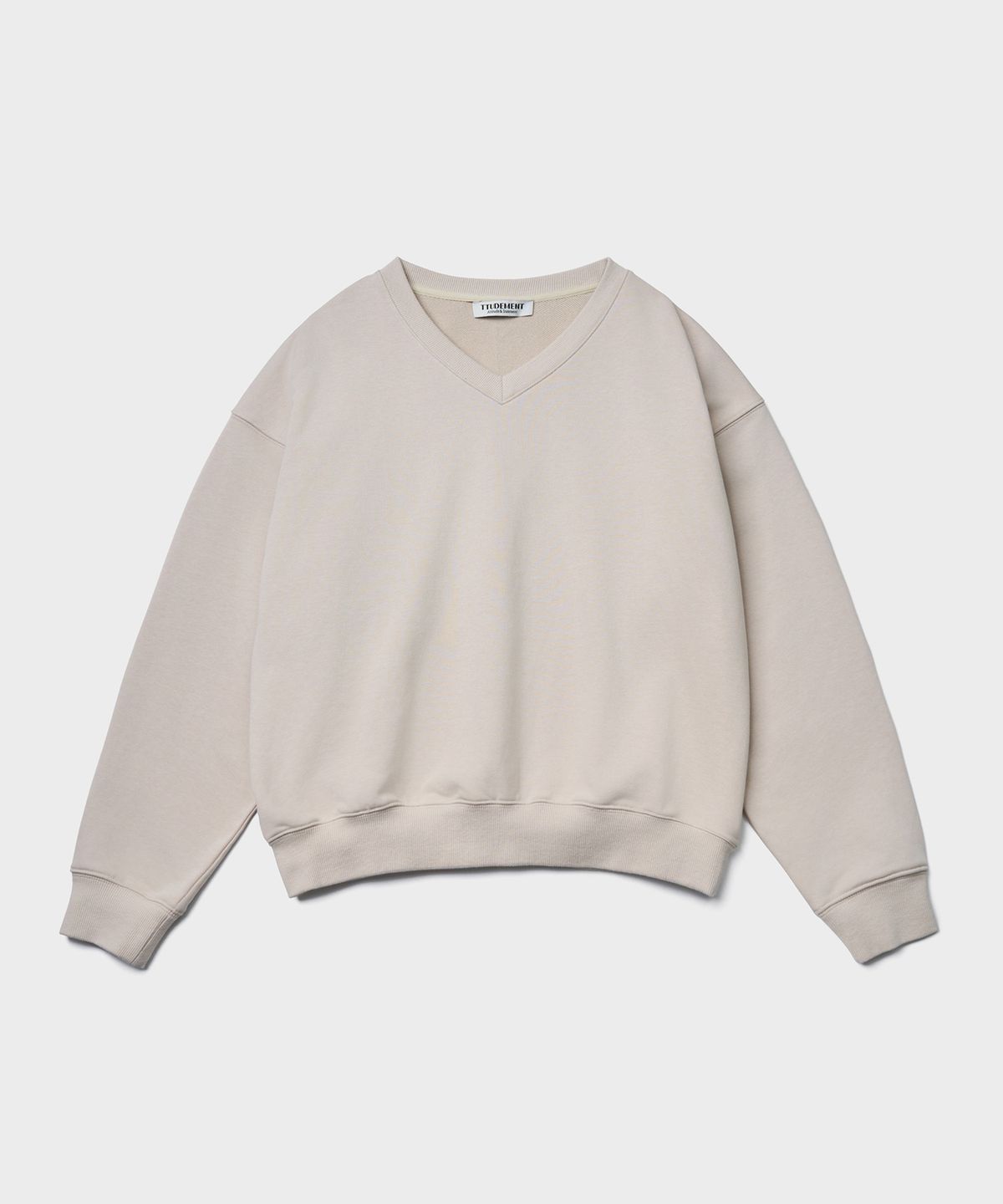 튜드먼트(TTUDEMENT) 50s V-NECK SWEATSHIRT_BEIGE