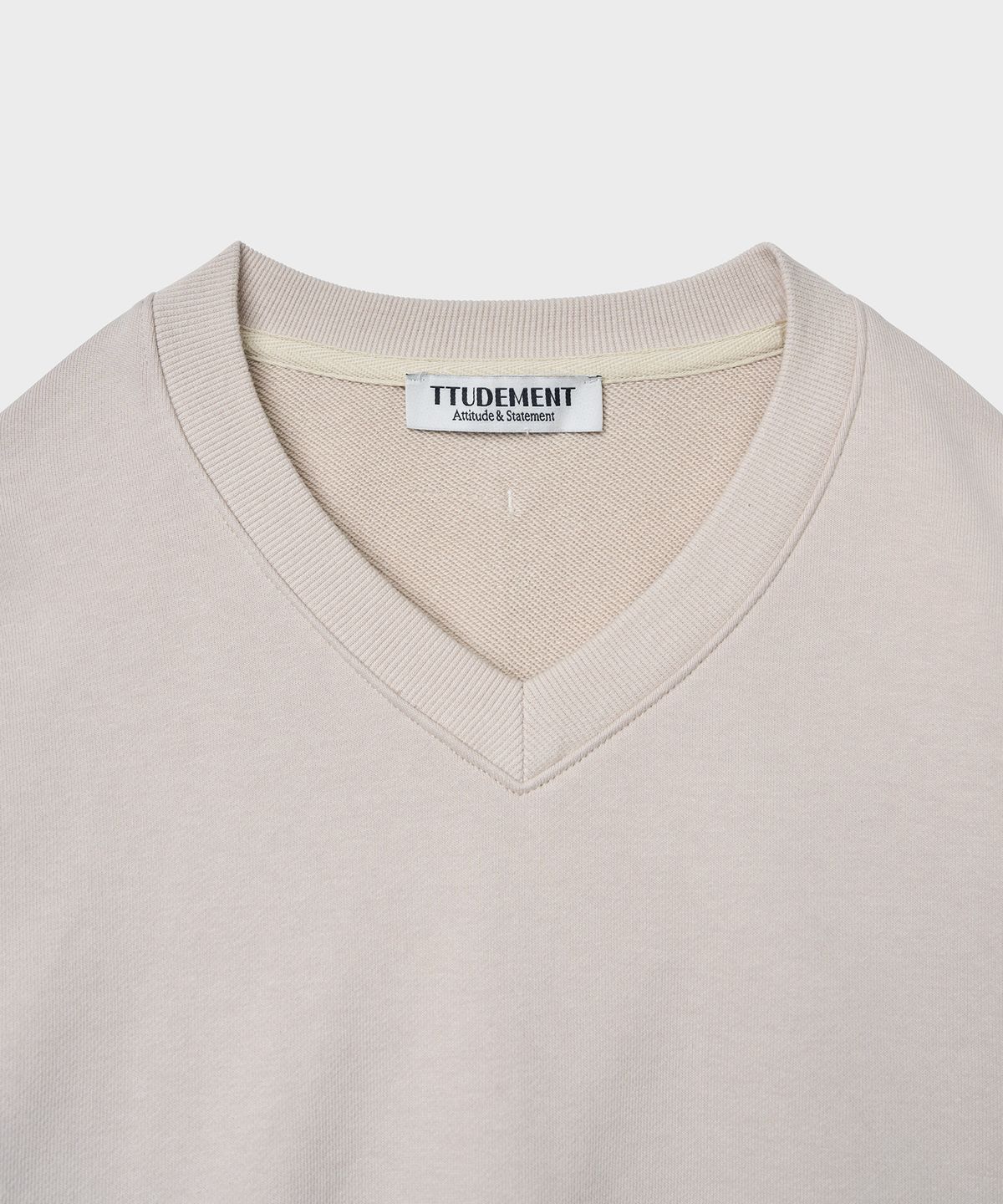 튜드먼트(TTUDEMENT) 50s V-NECK SWEATSHIRT_BEIGE