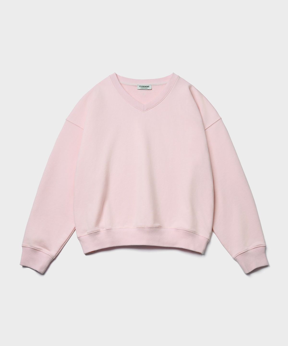 튜드먼트(TTUDEMENT) 50s V-NECK SWEATSHIRT_LIGHT PINK