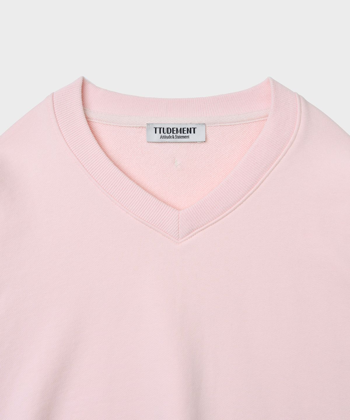 튜드먼트(TTUDEMENT) 50s V-NECK SWEATSHIRT_LIGHT PINK