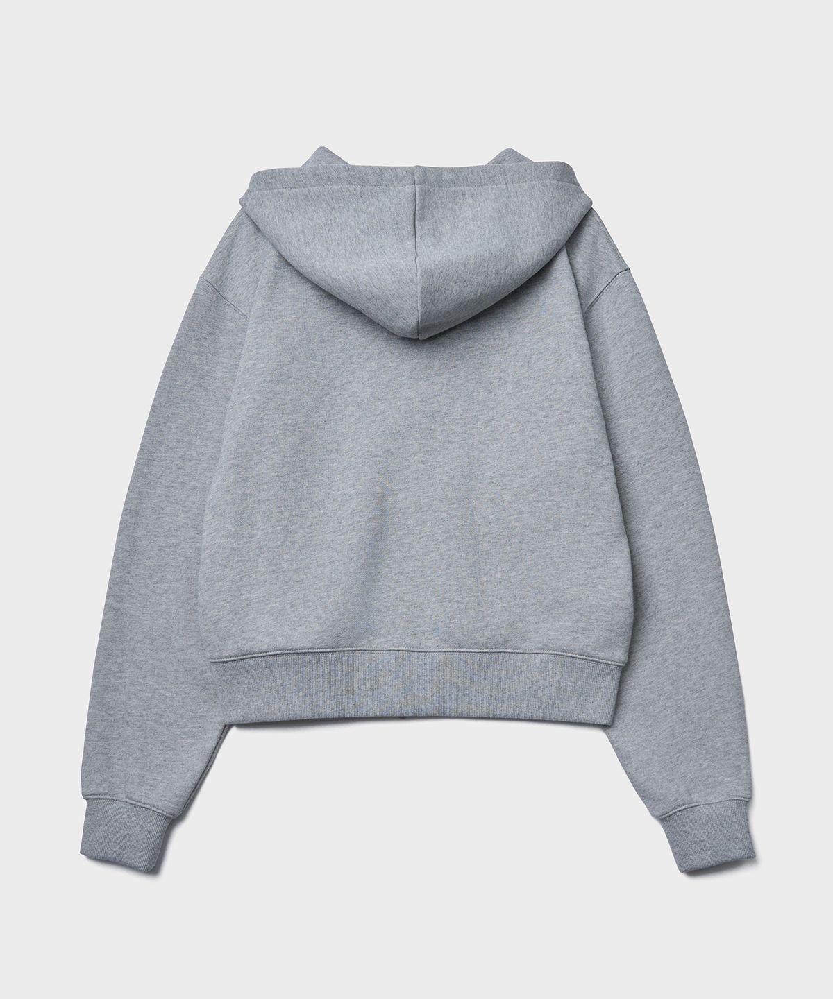 튜드먼트(TTUDEMENT) CROP HODDIE ZIP-UP_MELANGE GREY