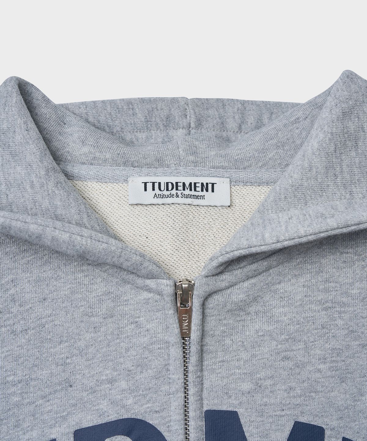튜드먼트(TTUDEMENT) CROP HODDIE ZIP-UP_MELANGE GREY