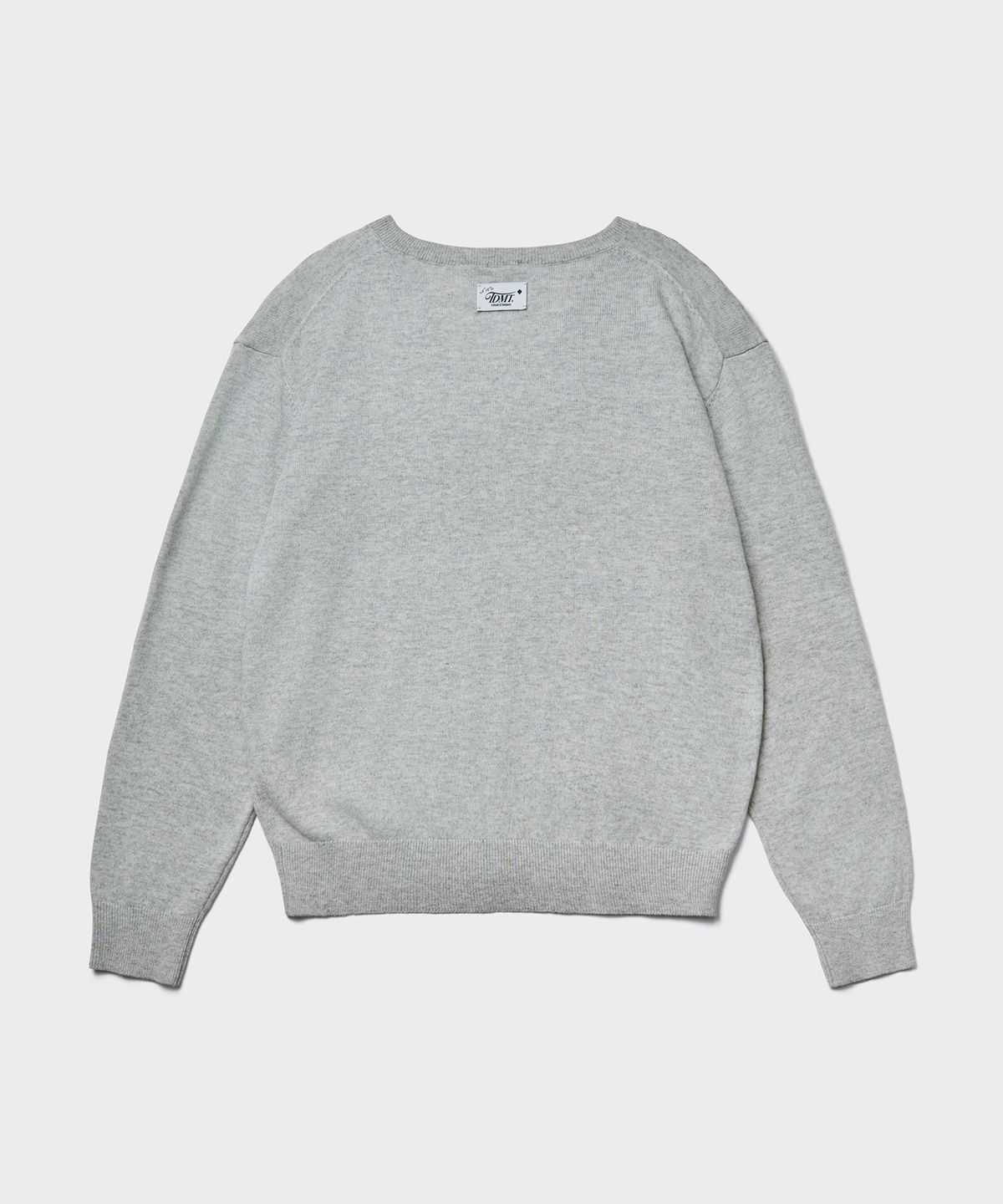 튜드먼트(TTUDEMENT) ESSENTIAL CASH BLEND V-NECK KNIT_MELANGE GREY
