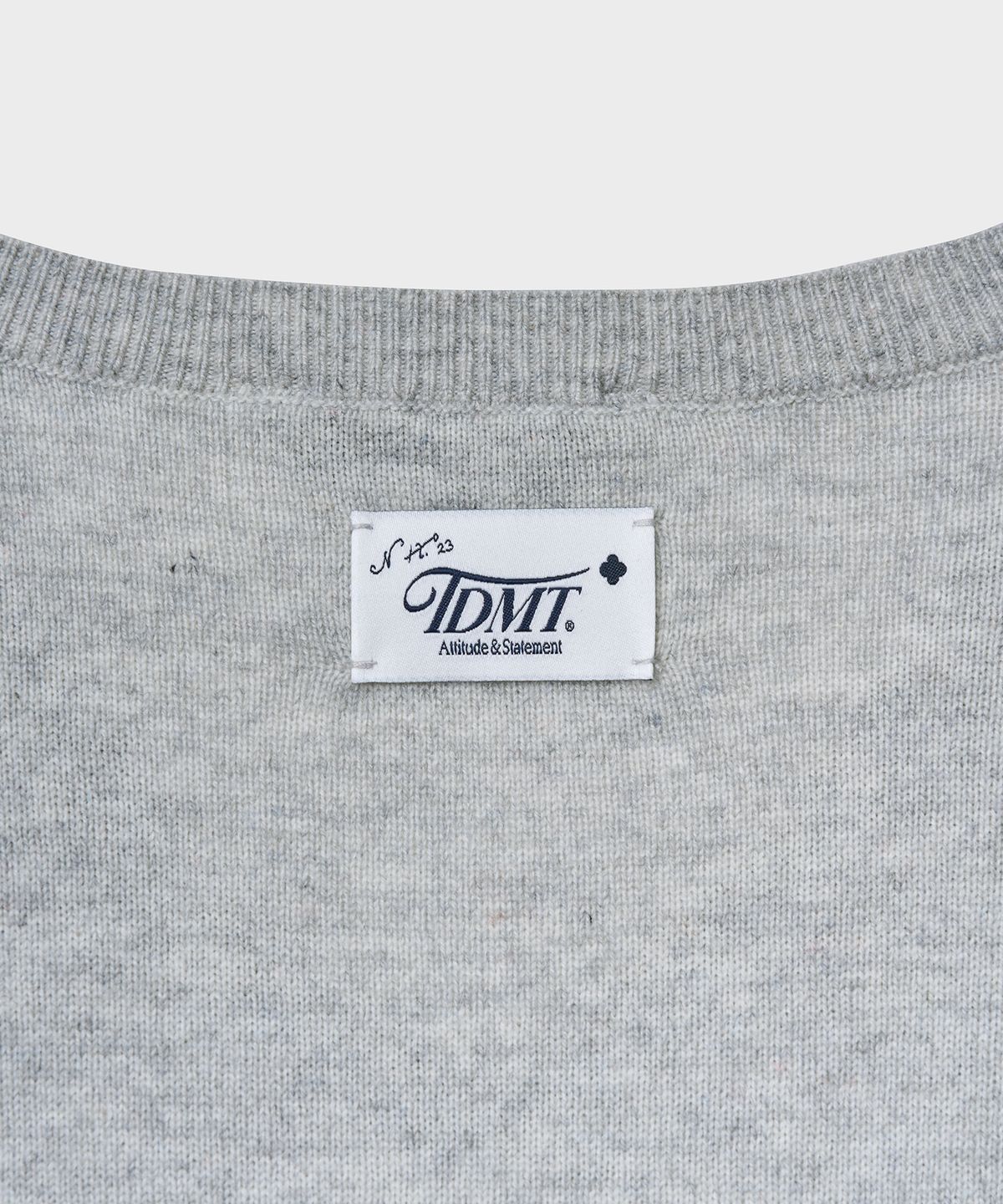 튜드먼트(TTUDEMENT) ESSENTIAL CASH BLEND V-NECK KNIT_MELANGE GREY