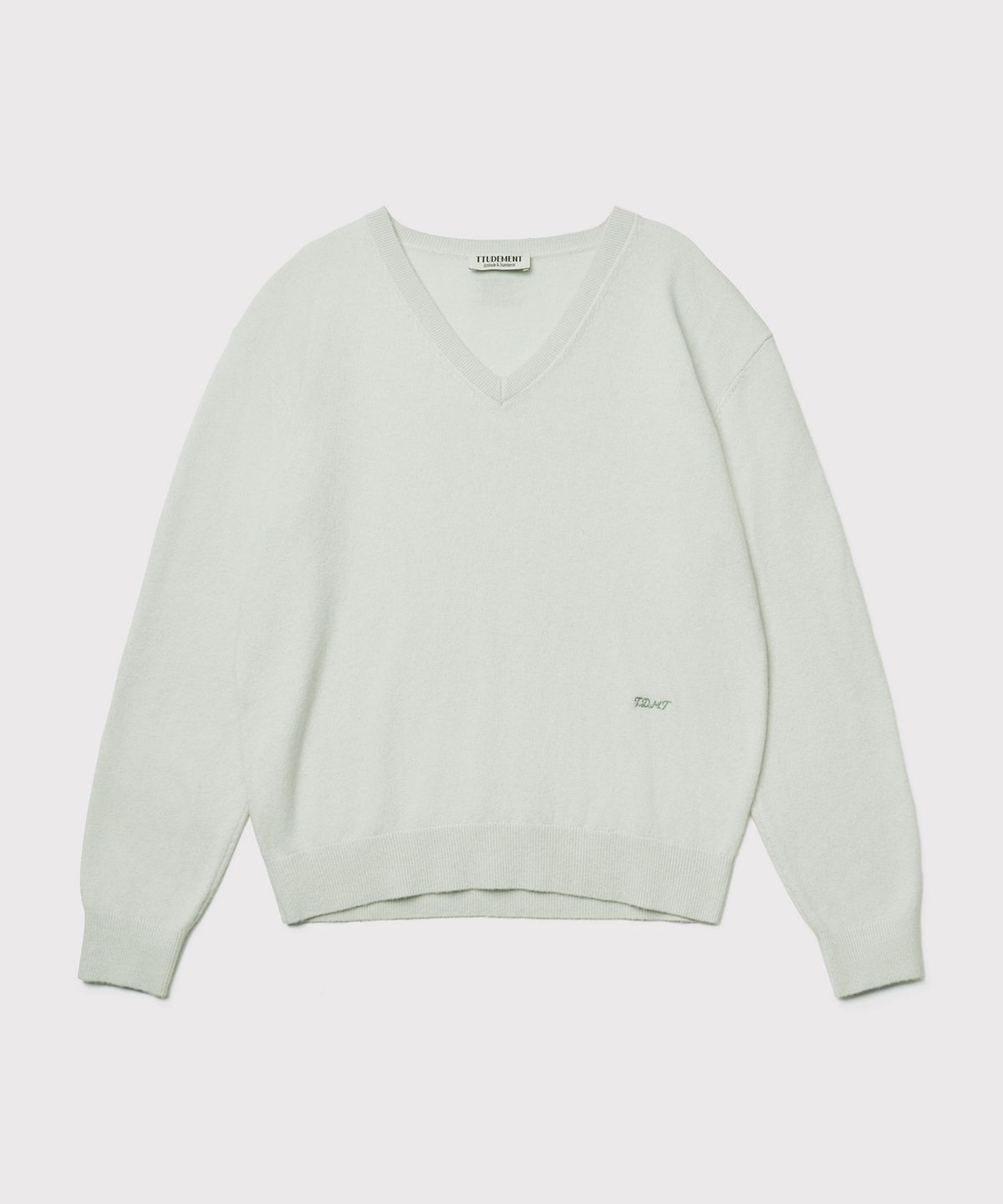 튜드먼트(TTUDEMENT) ESSENTIAL CASH BLEND V-NECK KNIT_MINT