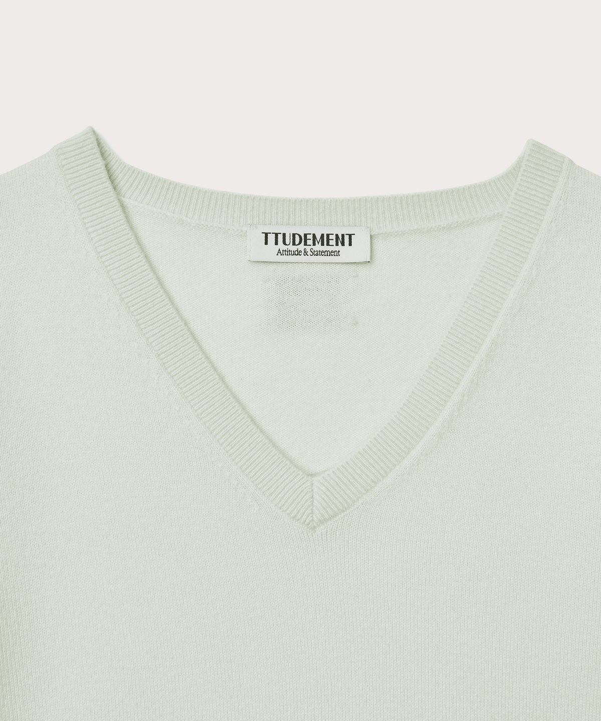 튜드먼트(TTUDEMENT) ESSENTIAL CASH BLEND V-NECK KNIT_MINT