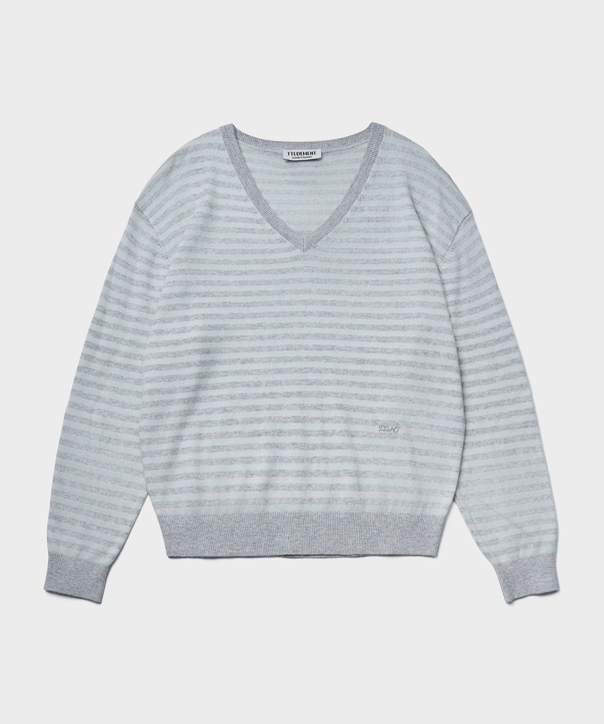 튜드먼트(TTUDEMENT) ESSENTIAL CASH BLEND STRIPE KNIT_MINT