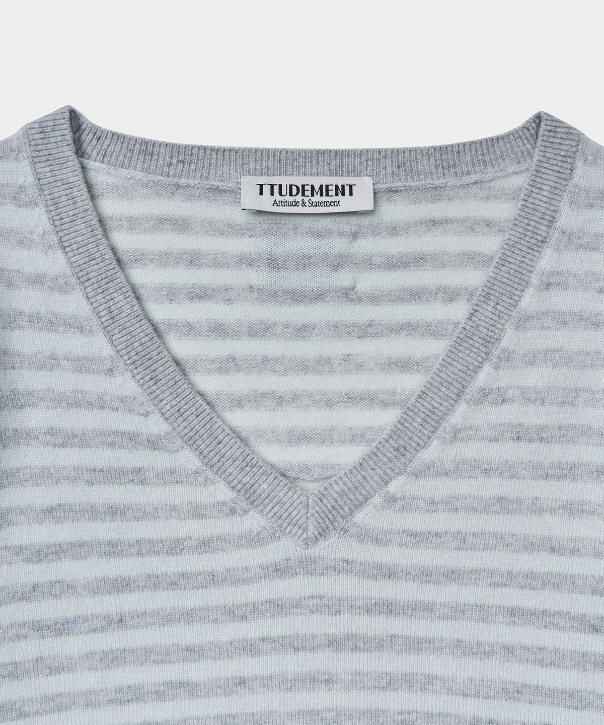 튜드먼트(TTUDEMENT) ESSENTIAL CASH BLEND STRIPE KNIT_MINT