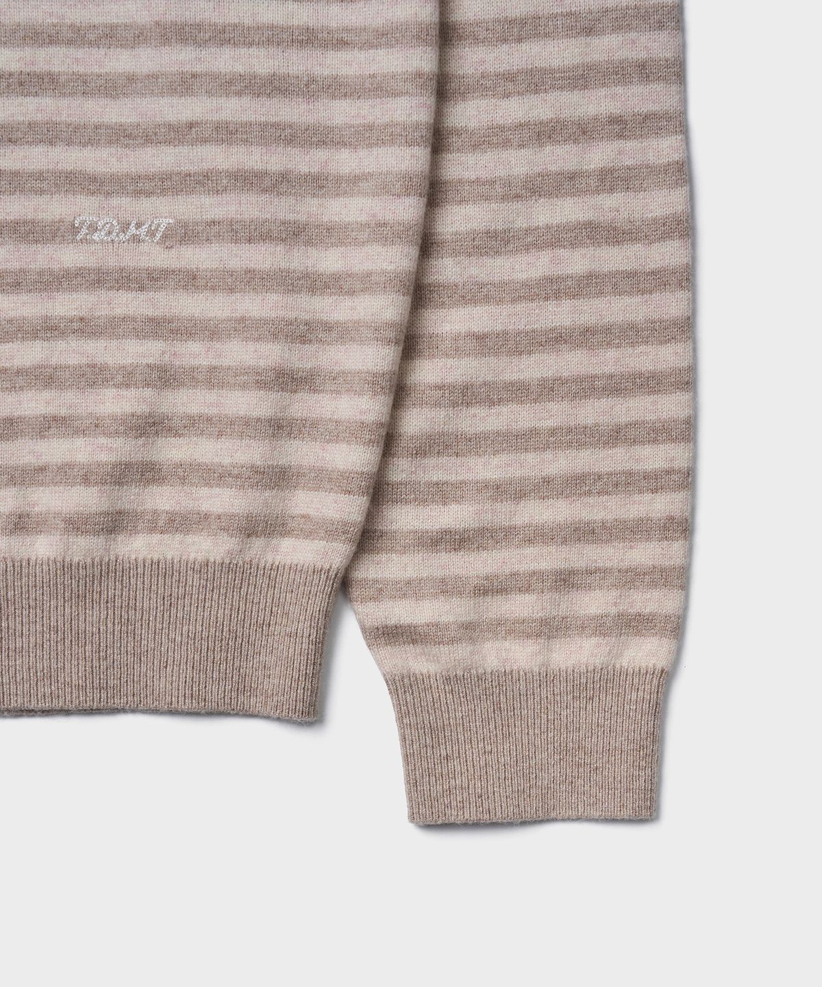 튜드먼트(TTUDEMENT) ESSENTIAL CASH BLEND STRIPE KNIT_PINK