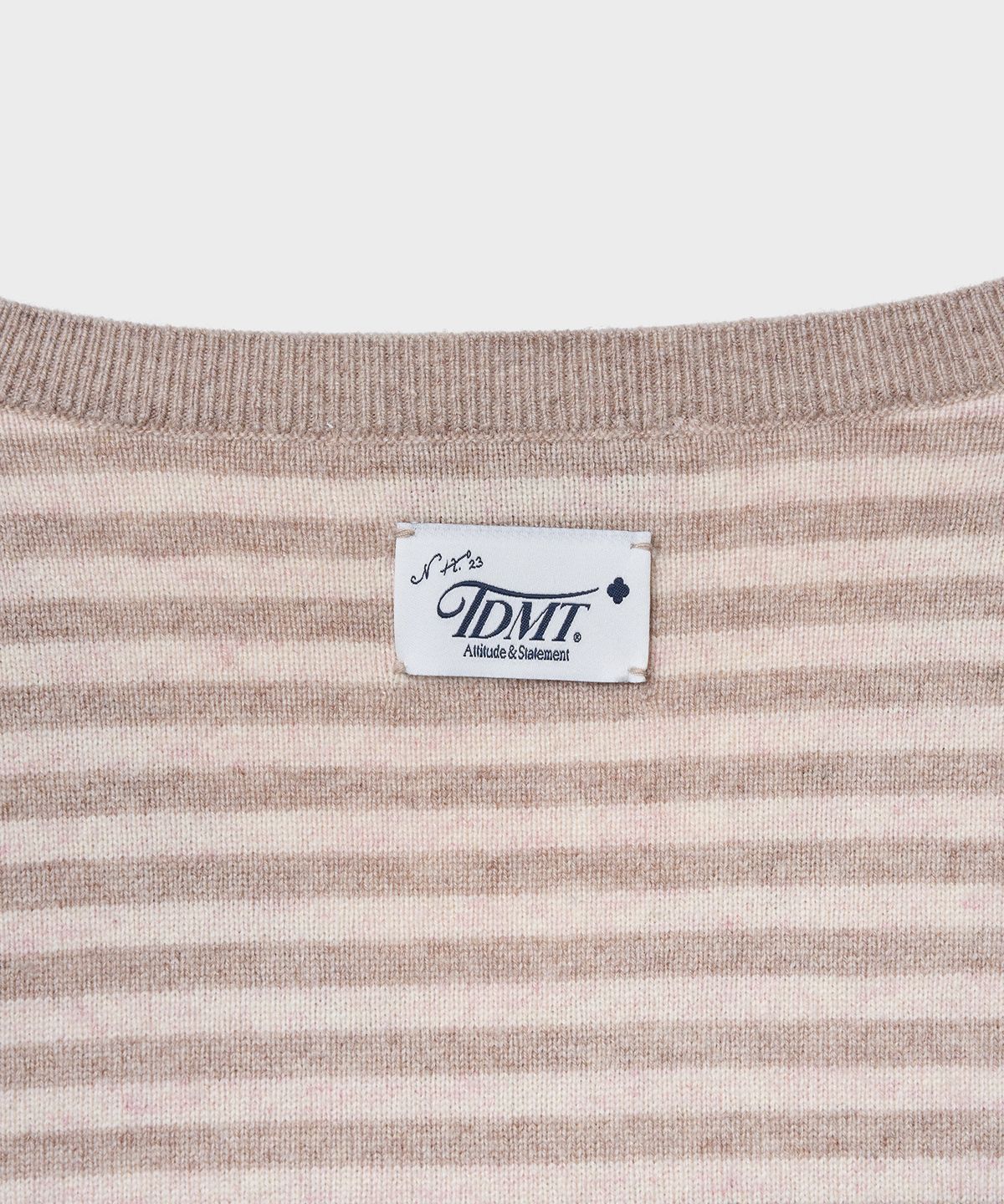 튜드먼트(TTUDEMENT) ESSENTIAL CASH BLEND STRIPE KNIT_PINK