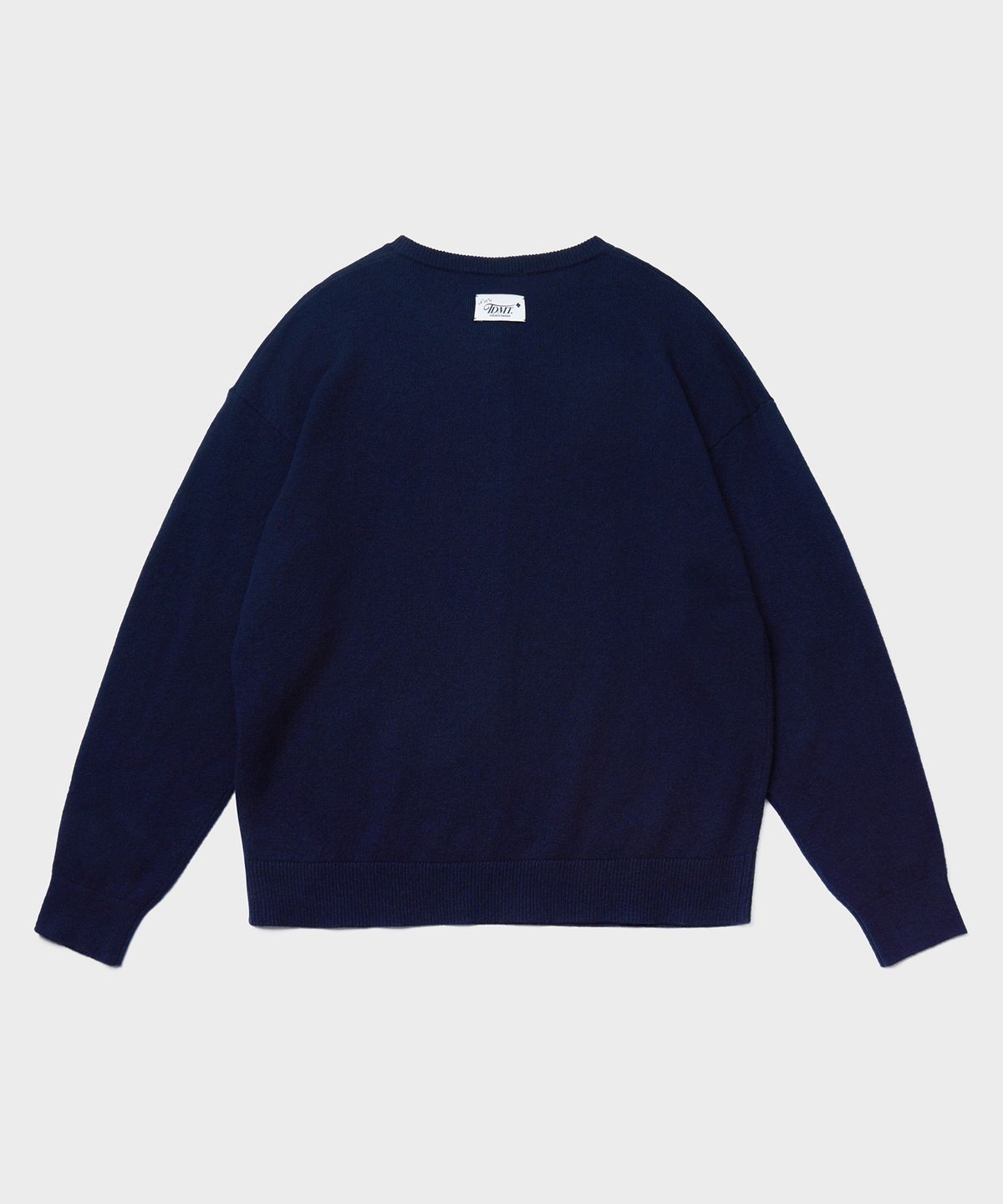 튜드먼트(TTUDEMENT) ESSENTIAL CASH BLEND HENLEY NECK KNIT_NAVY