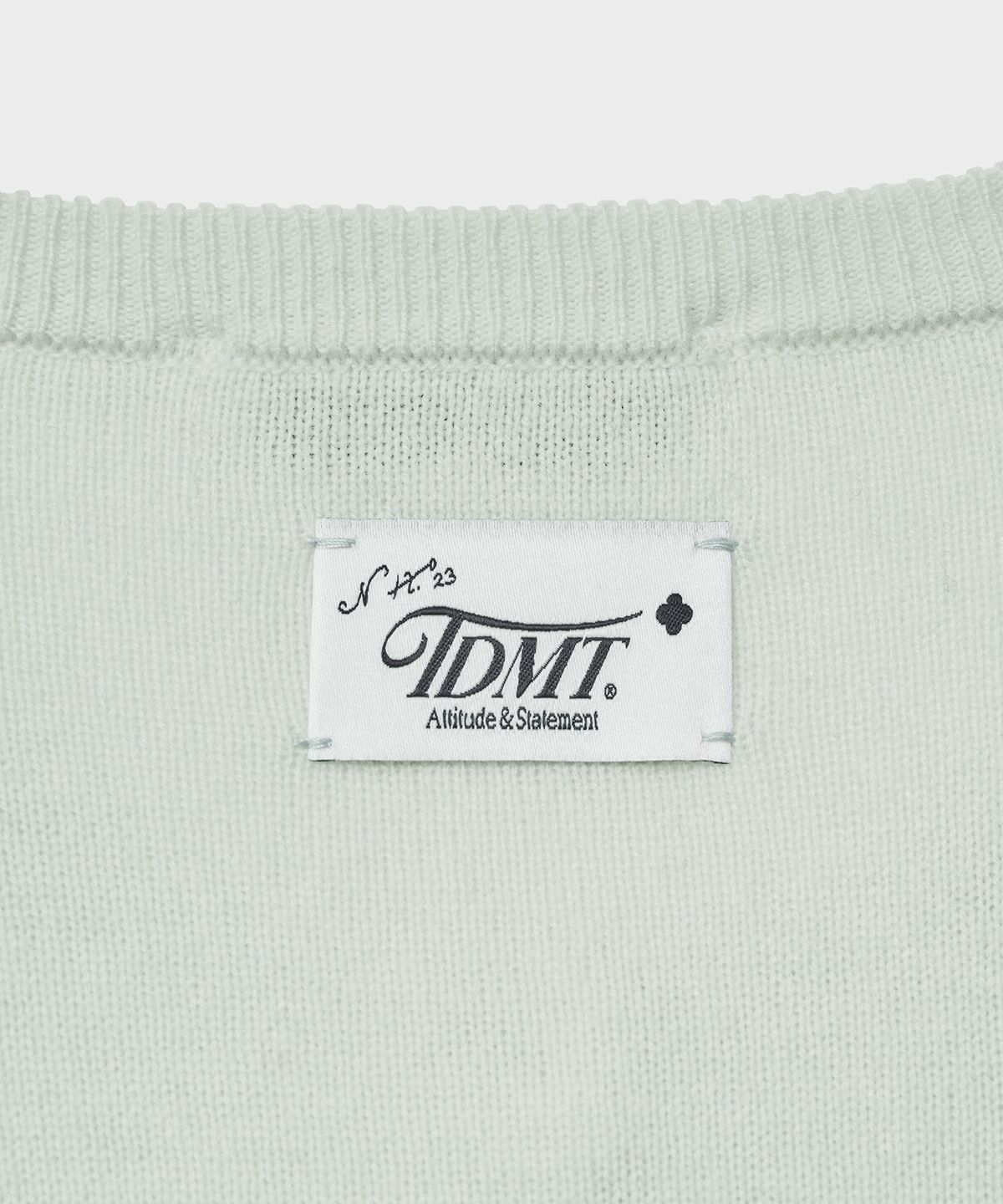 튜드먼트(TTUDEMENT) ESSENTIAL CASH BLEND HENLEY NECK KNIT_MINT