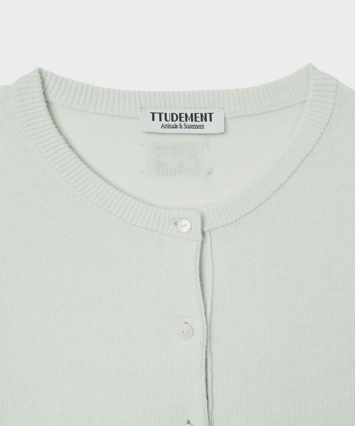 튜드먼트(TTUDEMENT) ESSENTIAL CASH BLEND HENLEY NECK KNIT_MINT