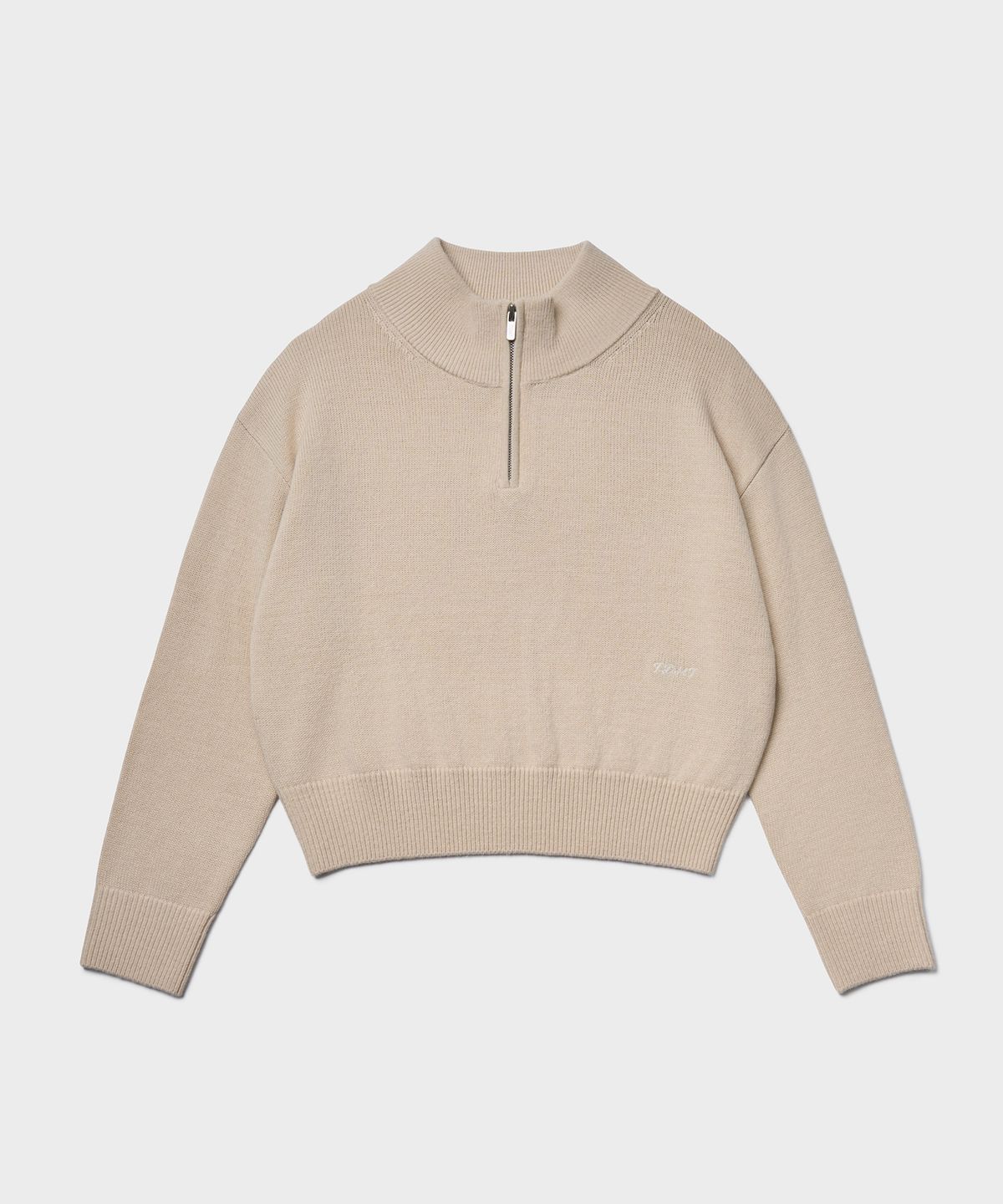 튜드먼트(TTUDEMENT) ESSENTIAL HALF ZIP-UP KNIT_LIGHT BEIGE