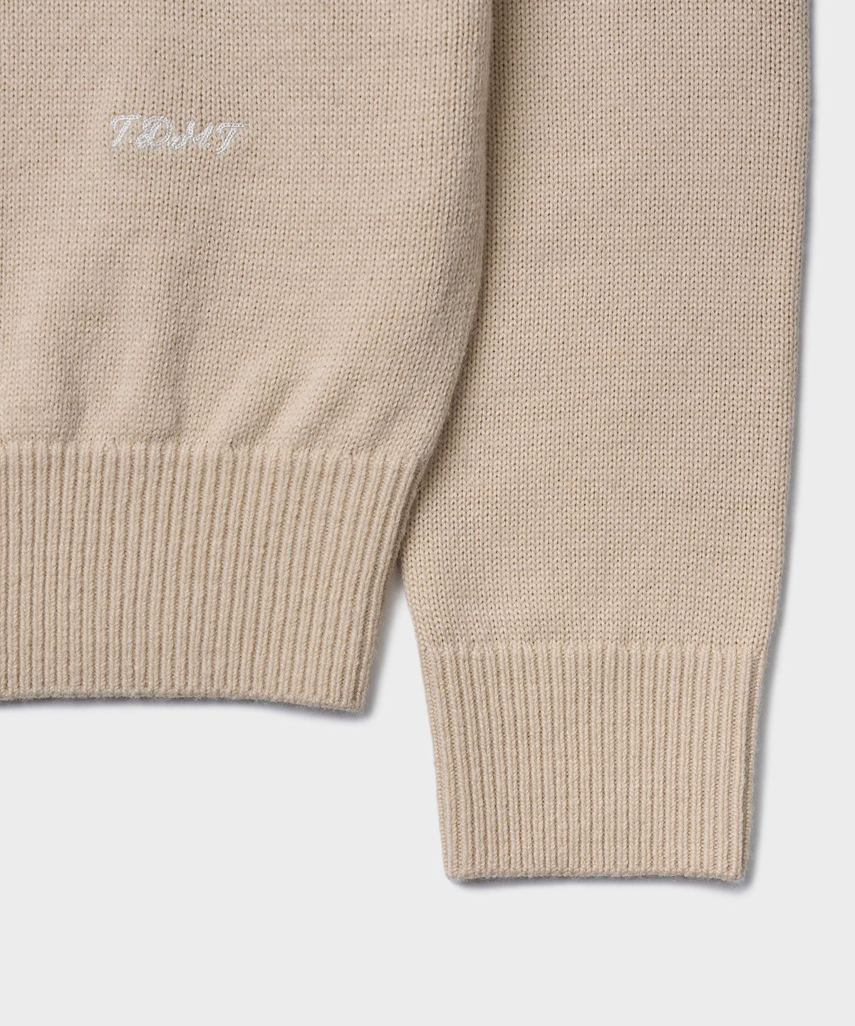 튜드먼트(TTUDEMENT) ESSENTIAL HALF ZIP-UP KNIT_LIGHT BEIGE