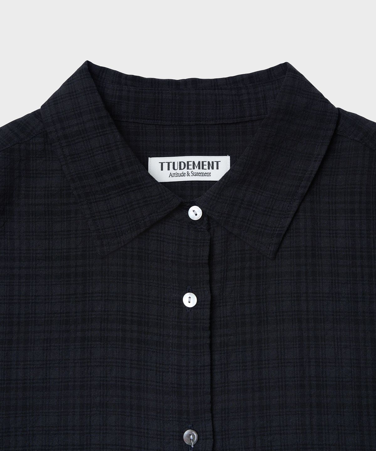 튜드먼트(TTUDEMENT) CHECK OVERSIZED SHIRT_CHARCOAL